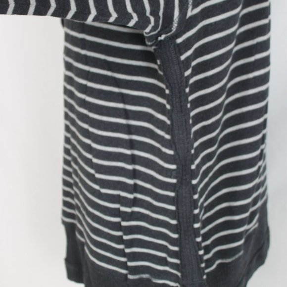 AXCESS HENLEY SWEATER WOMAN SIZE XL DARK & LIGHT GRAY STRIPED BUTTON FRONT L/S - Picture 6 of 11
